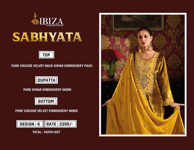 Sabhyata By Ibiza Embroidery Velvet Salwar Kameez Wholesale Shop In Surat
